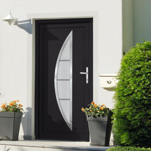 ARDEBO.de - Haustür Anthrazit 98x200 cm PVC
