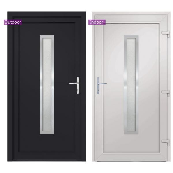 Haustür Anthrazit 98x208 cm PVC