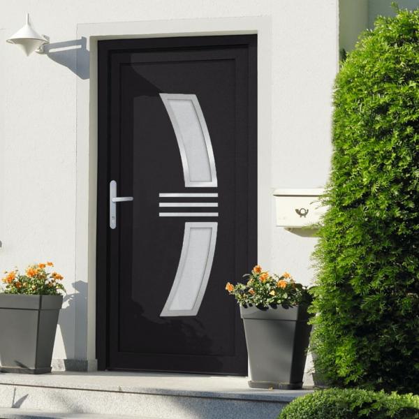ARDEBO.de - Haustür Anthrazit 98x208 cm PVC