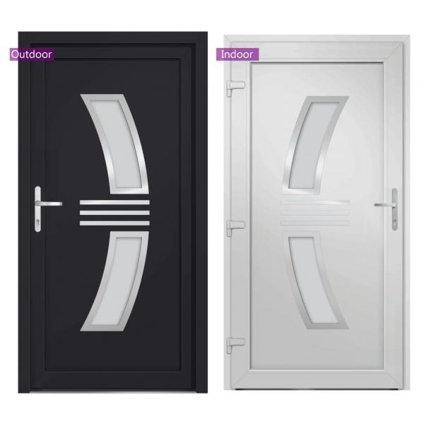 Haustür Anthrazit 98x208 cm PVC