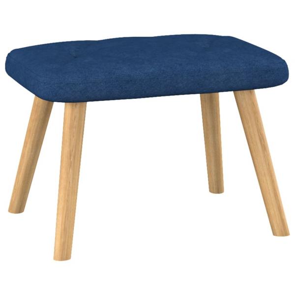 Relaxsessel mit Hocker Blau Stoff