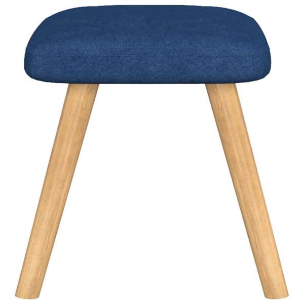 Relaxsessel mit Hocker Blau Stoff