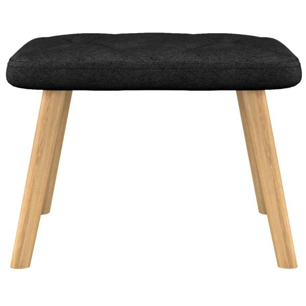 Schaukelsessel mit Hocker Schwarz Stoff