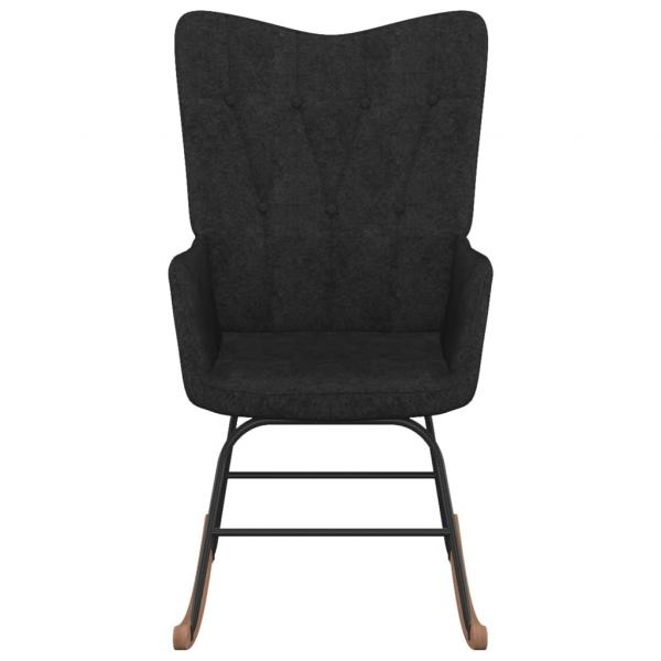 Schaukelsessel mit Hocker Schwarz Stoff