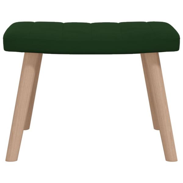 Relaxsessel mit Hocker Dunkelgrün Samt