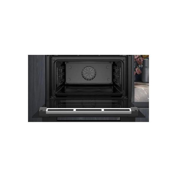 Siemens CS736G1B1 iQ700 A+ Kompaktbackofen mit Dampffunktion, 59,4 cm breit, 47 L, Wassertank, Grill, Kindersicherung, 4D Heißluft, Home Connect, schwarz