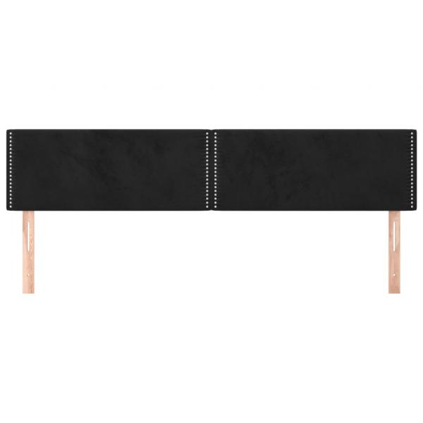 Kopfteile 2 Stk. Schwarz 90x5x78/88 cm Samt