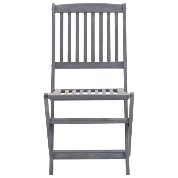 4-tlg. Bistro-Set Massivholz Akazie Grau