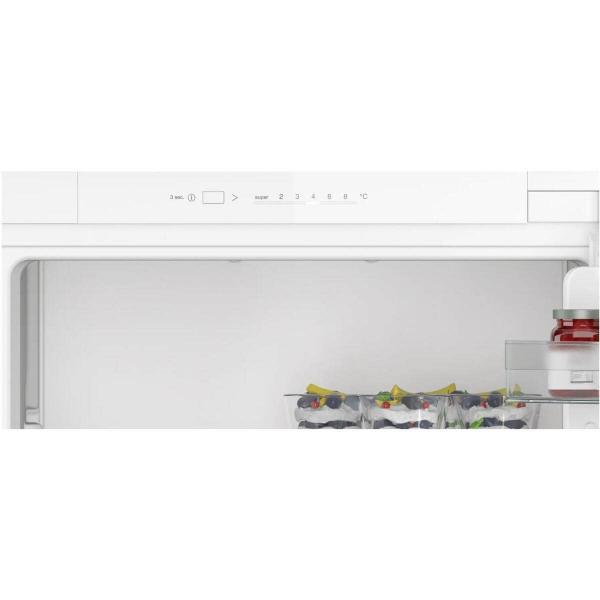 Siemens KI21RNSE0 iQ100 Einbaukühlschrank, Nischenhöhe: 88 cm, 136 L, Schleppscharnier, extrem leise, Home Connect, LED-Beleuchtung, weiß