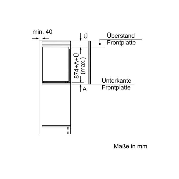 Siemens KI21RNSE0 iQ100 Einbaukühlschrank, Nischenhöhe: 88 cm, 136 L, Schleppscharnier, extrem leise, Home Connect, LED-Beleuchtung, weiß