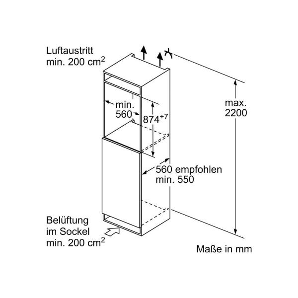 Siemens KI21RNSE0 iQ100 Einbaukühlschrank, Nischenhöhe: 88 cm, 136 L, Schleppscharnier, extrem leise, Home Connect, LED-Beleuchtung, weiß