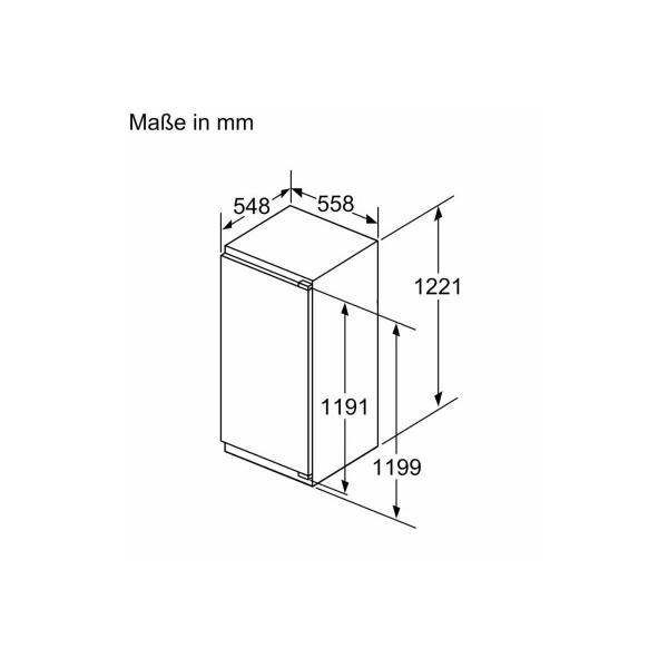 Siemens KI41RADD1 iQ500 Einbaukühlschrank, Nischenhöhe 122,5 cm, 204 L, Flachscharnier, Super Cooling, hyperFresh, weiß