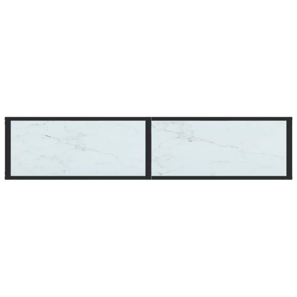 Konsolentisch Weiß Marmor-Optik 160x35x75,5 cm Hartglas