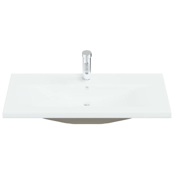 Einbauwaschbecken mit Wasserhahn 91x39x18 cm Keramik Weiß