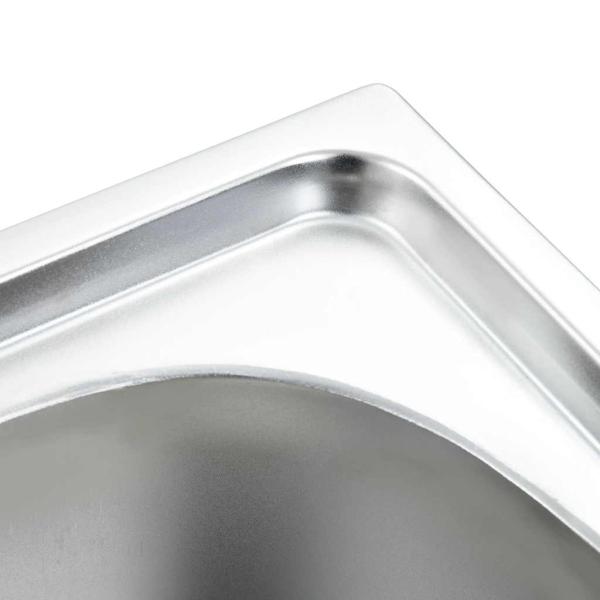 Küchenspüle Doppelbecken mit Sieb & Siphon Edelstahl 