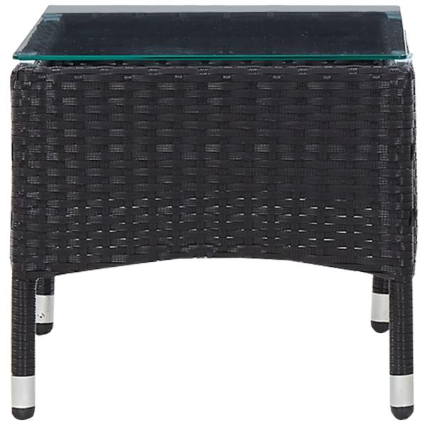 ARDEBO.de - 4-tlg. Garten-Lounge-Set mit Auflagen Poly Rattan Schwarz