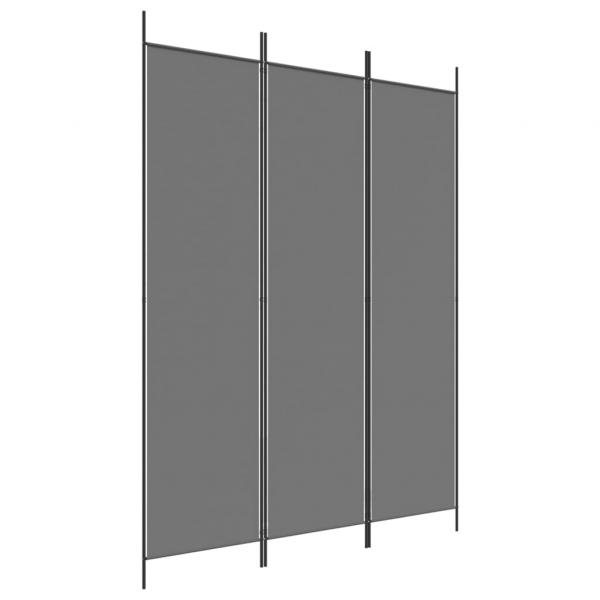 3-tlg. Paravent Anthrazit 150x200 cm Stoff