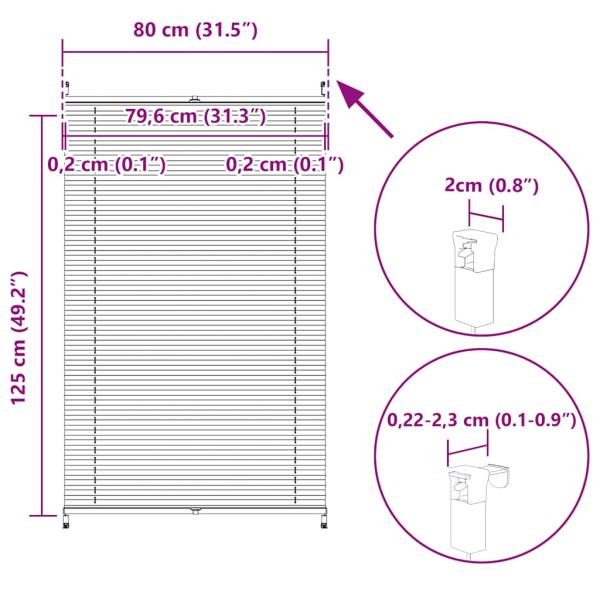 Plissee Faltrollo Rollo Plisseerollo 80x125cm Creme