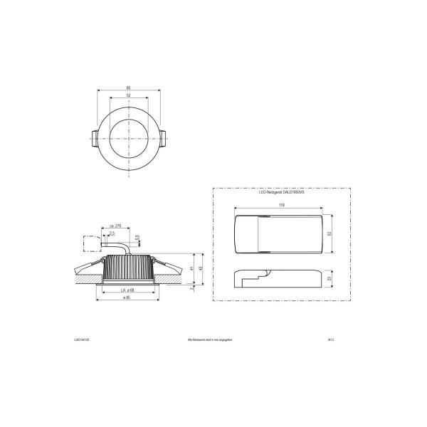 EVN LED Deckeneinbau - rund - 7W, 8,5W, 10W - IP54 220-240V/AC - 3000K, 4000K, 5700K - 706-1014lm - DALI, weiß (L54D100125)