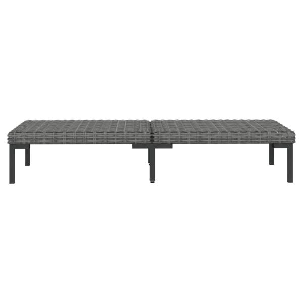 8-tlg. Garten-Lounge-Set mit Kissen Poly Rattan Dunkelgrau