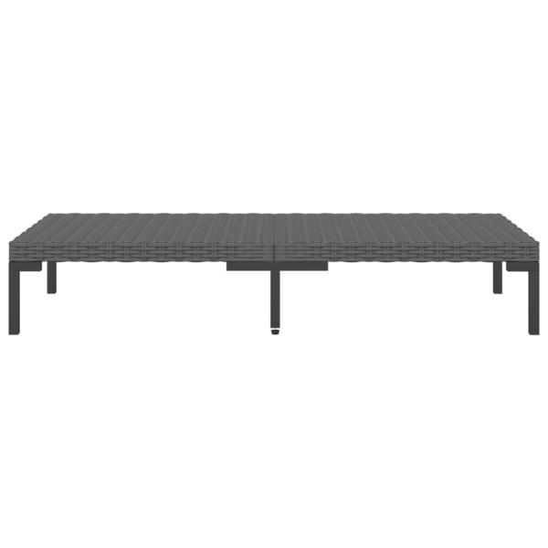 7-tlg. Garten-Lounge-Set mit Kissen Poly Rattan Dunkelgrau