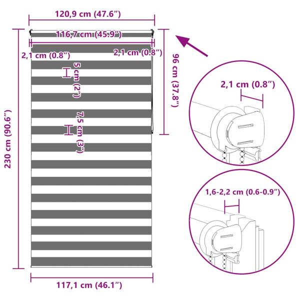 Doppelrollo Seitenzug Duo 120 x 230 cm