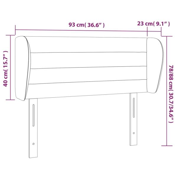 Kopfteil mit Ohren Dunkelgrün 93x23x78/88 cm Samt