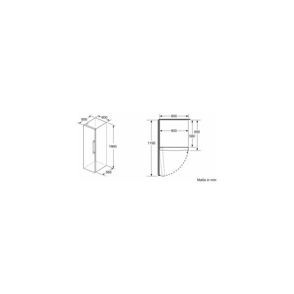 Bosch KAN95VLEP Europäischer Side-by-Side (KSV36VLDP+GSN36VLEP+KSZ39AL00), 120cm breit, 588l, SuperKühlen, FreshSense, Edelstahl-Optik