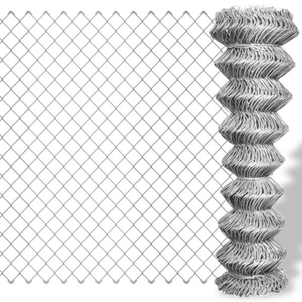ARDEBO.de - Maschendrahtzaun Verzinkter Stahl 15x1 m Silbern