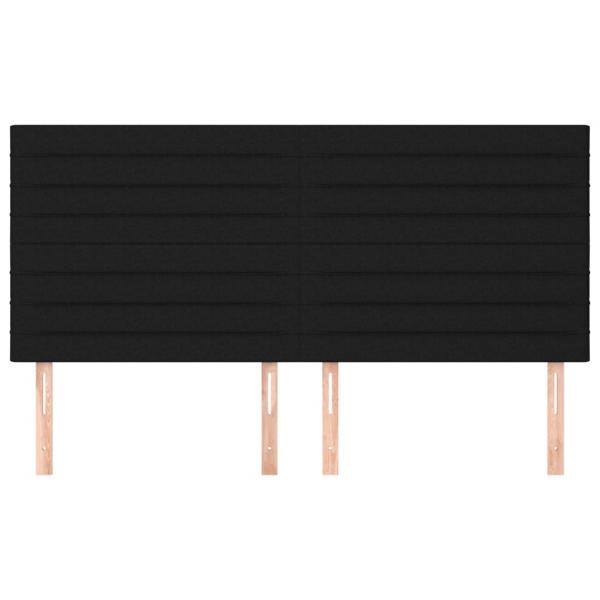 Kopfteile 4 Stk. Schwarz 100x5x78/88 cm Stoff