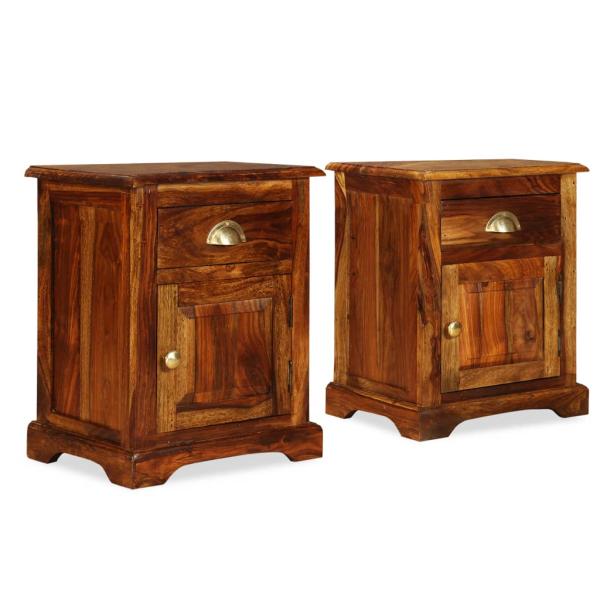 ARDEBO.de - Nachttisch 2 Stk. 40 x 30 x 50 cm Massivholz