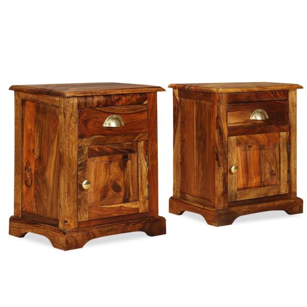 Nachttisch 2 Stk. 40 x 30 x 50 cm Massivholz