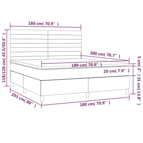 Boxspringbett mit Matratze Blau 180x200 cm Stoff