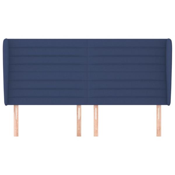Kopfteil mit Ohren Blau 183x23x118/128 cm Stoff