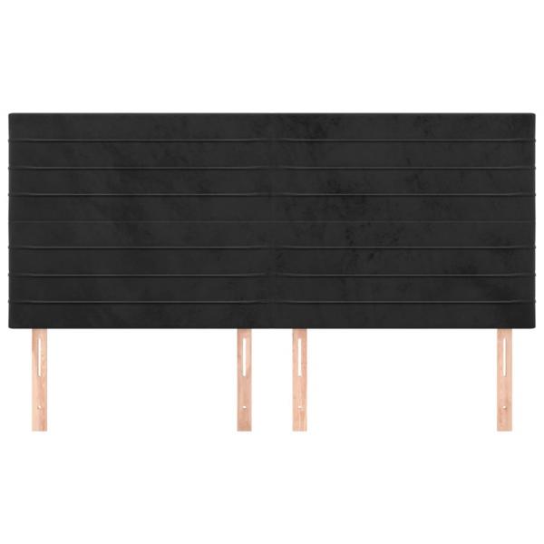Kopfteile 4 Stk. Schwarz 100x5x78/88 cm Samt