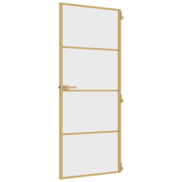 Innentür Schlank Golden 83x201,5 cm Hartglas und Aluminium