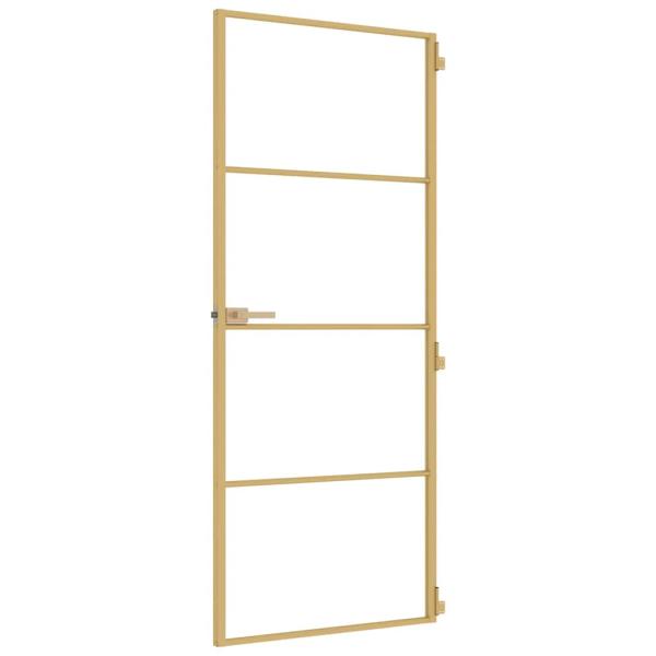 Innentür Schlank Golden 83x201,5 cm Hartglas und Aluminium