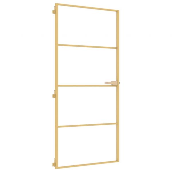 Innentür Schlank Golden 93x201,5 cm Hartglas und Aluminium