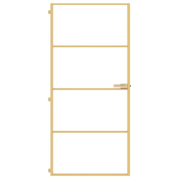 Innentür Schlank Golden 93x201,5 cm Hartglas und Aluminium