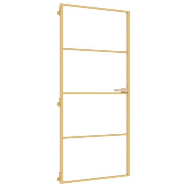 Innentür Schlank Golden 93x201,5 cm Hartglas und Aluminium
