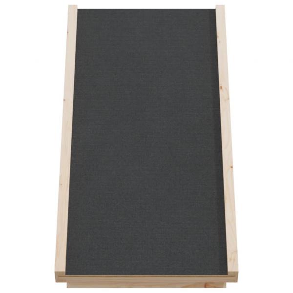 Hunderampe Grau 70x35 cm Massivholz Tanne