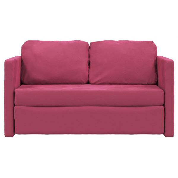 Bodensofa mit Schlaffunktion Weinrot 122x204x55 cm Samt