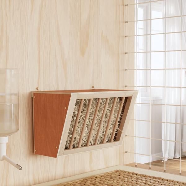 ARDEBO.de - Heuraufe für Kaninchen 37x18,5x23 cm Massivholz Tanne