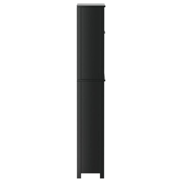Waschmaschinenschrank BERG Schwarz 76x27x164,5 cm Massivholz
