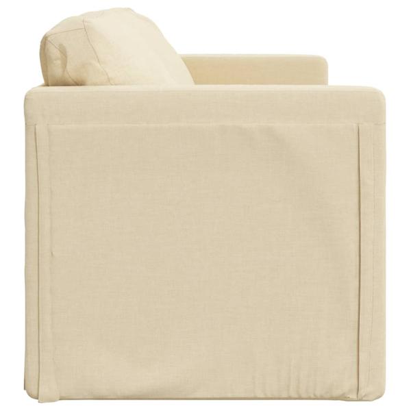 Bodensofa mit Schlaffunktion Creme 112x174x55 cm Stoff