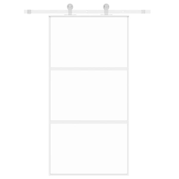 Schiebetür Weiß 102,5x205 cm Hartglas und Aluminium