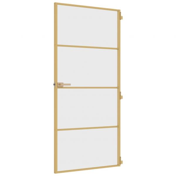 Innentür Schlank Golden 93x201,5 cm Hartglas und Aluminium