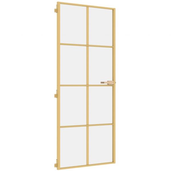 Innentür Schlank Golden 83x201,5 cm Hartglas und Aluminium