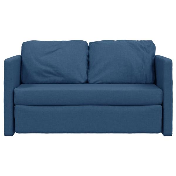 Bodensofa mit Schlaffunktion Blau 112x174x55 cm Stoff