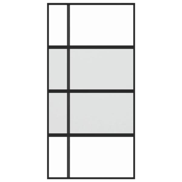 Schiebetür Schwarz 102,5x205 cm Hartglas und Aluminium